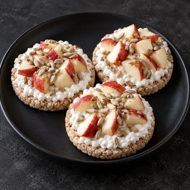 Illustrative serving of Cottage Cheese, Fruit & Whole Grain Rice Cakes