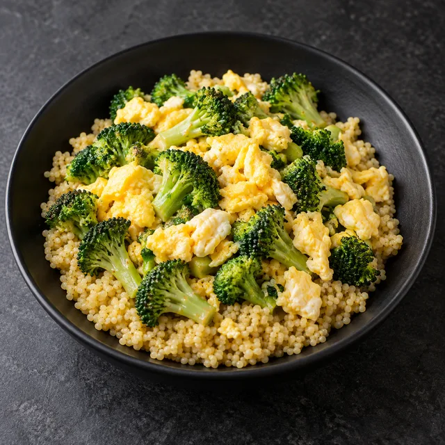 Illustrative serving of Egg & Millet Broccoli Bowl