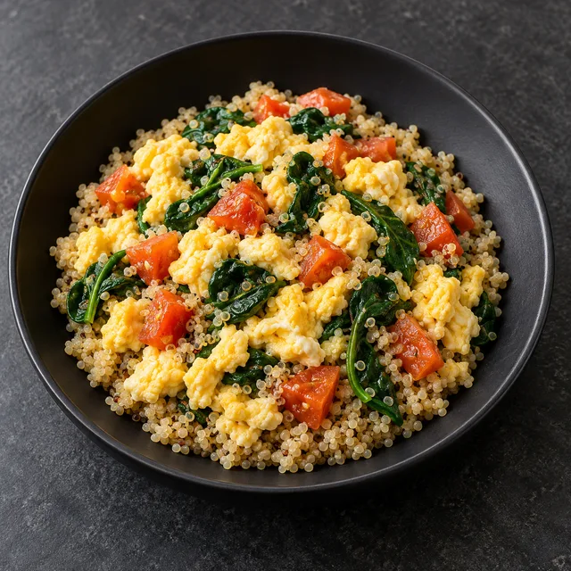 Illustrative serving of Egg & Quinoa Scramble