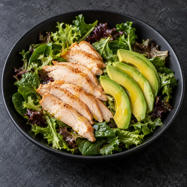 Illustrative serving of Keto Turkey & Avocado Salad
