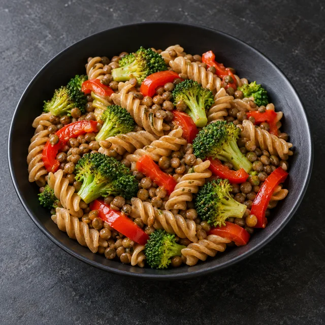 Illustrative serving of Lentil & Crucifer Whole Grain Pasta