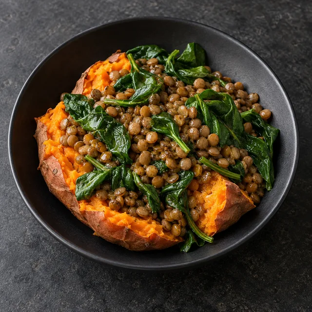 Illustrative serving of Lentil & Sweet Potato Bowl