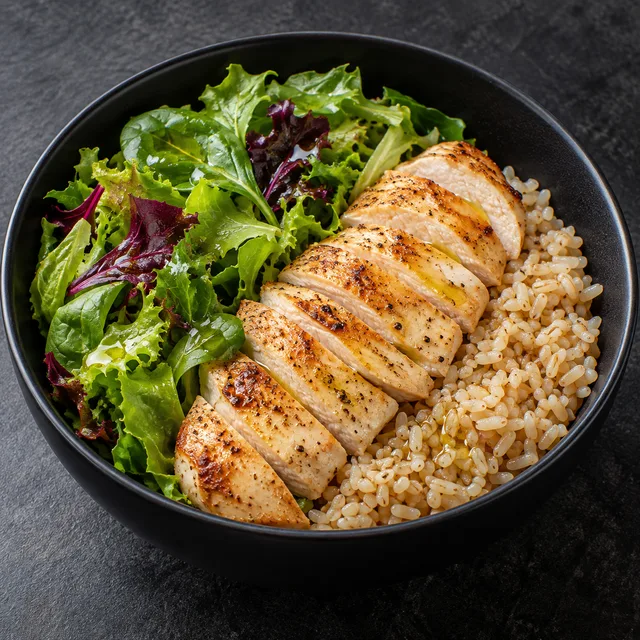Illustrative serving of Simple Chicken Whole Grain Rice Bowl