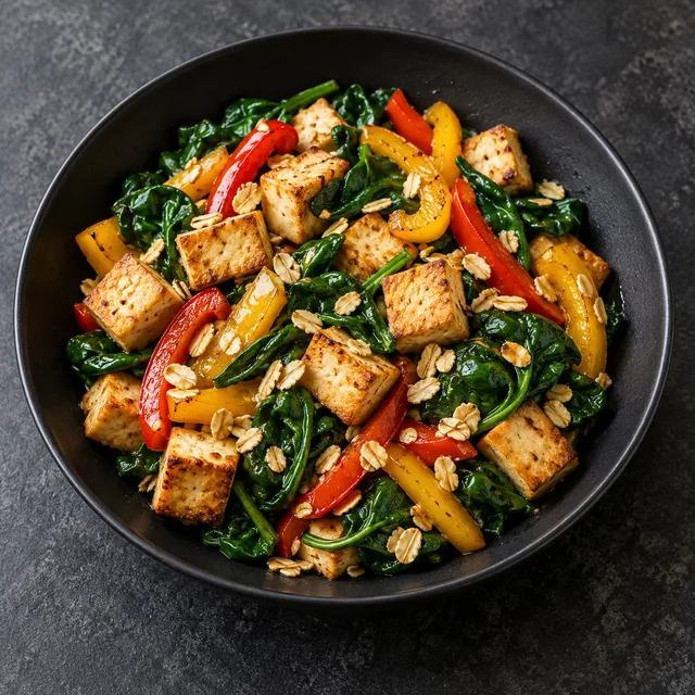 Illustrative serving of Tofu Veggie Stir-Fry